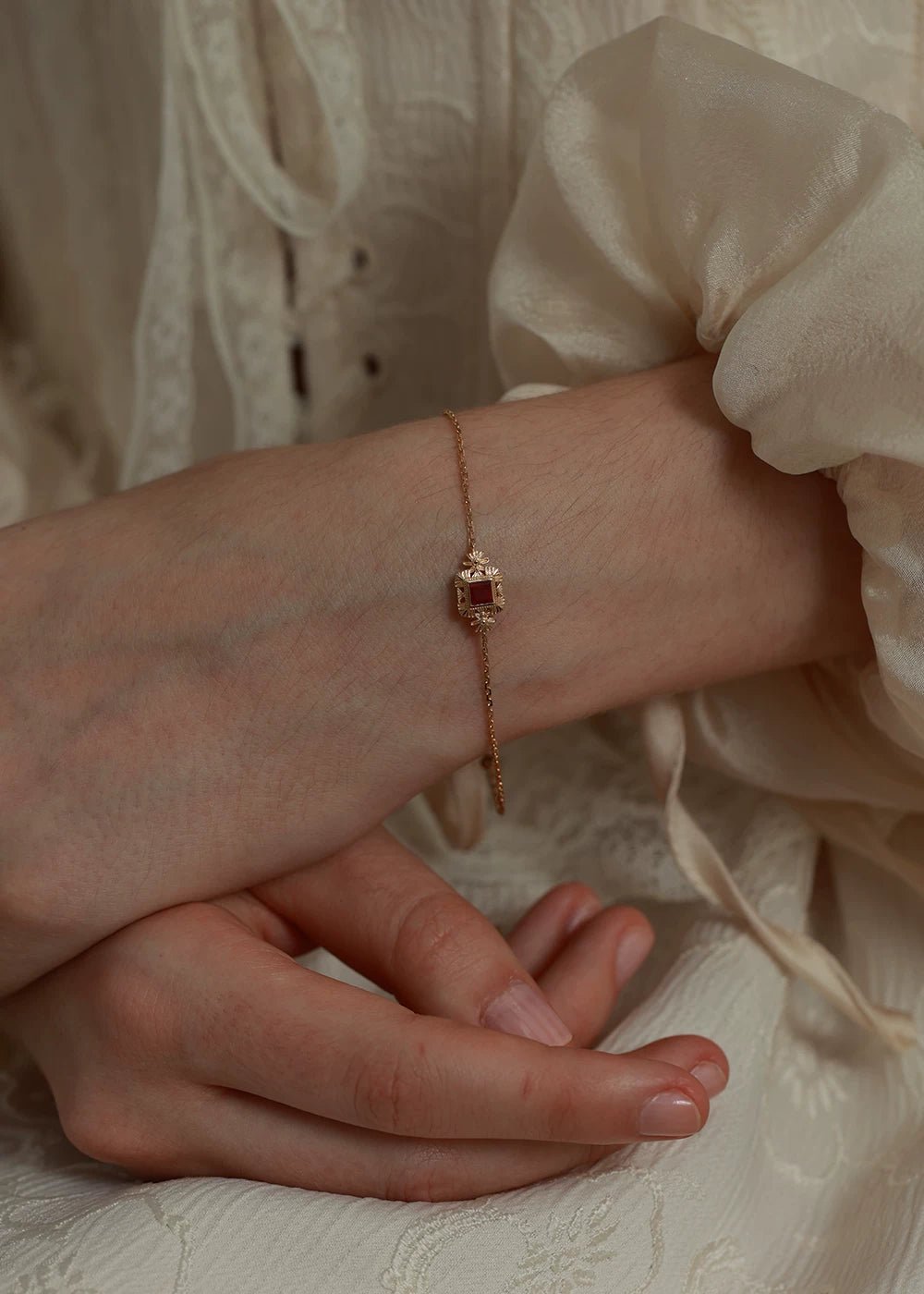 Engraved Floral Bracelet - Image 5